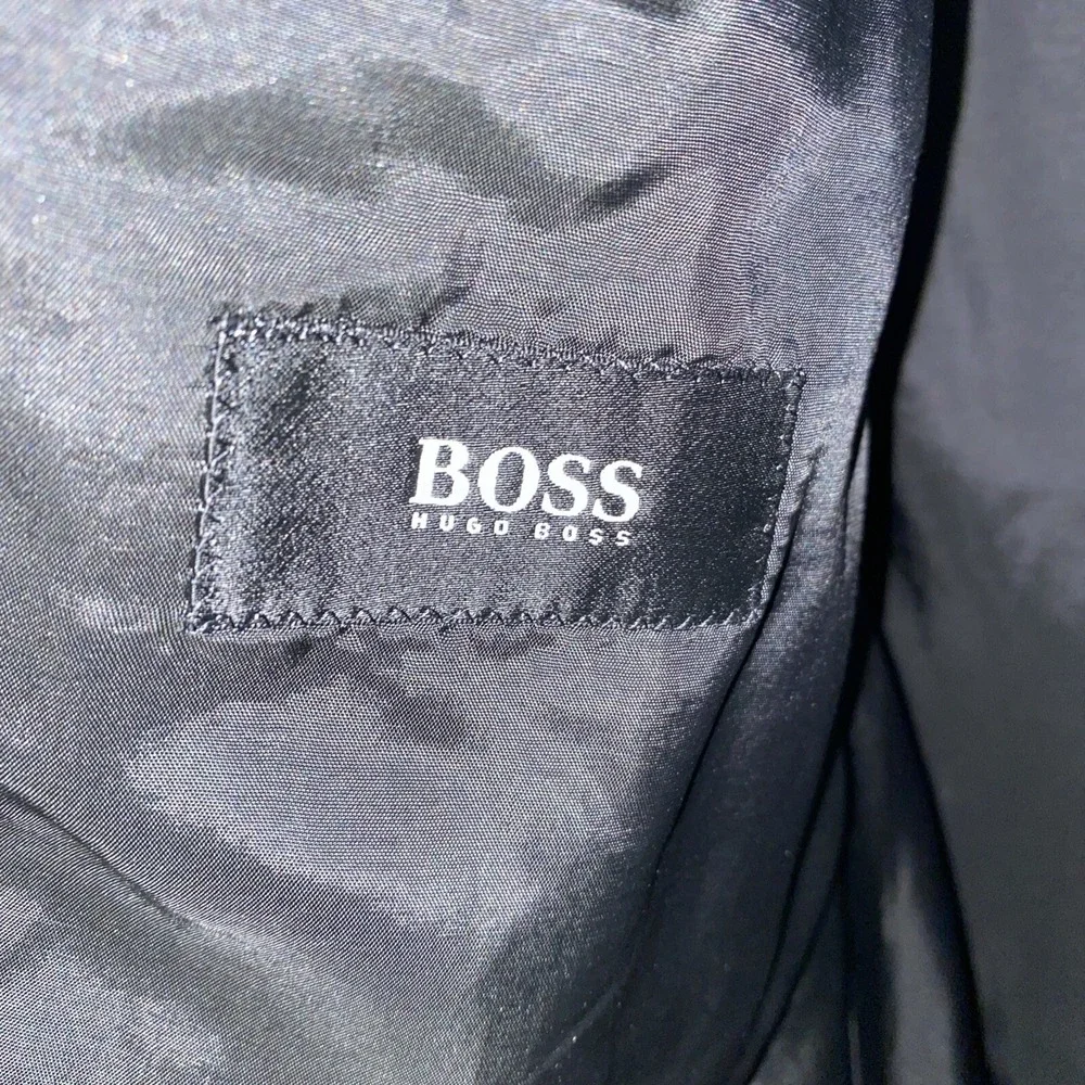 Hugo Boss Harris Tweed Pin Strip Jacket 100% Virgin Wool 42L Mens Vintage‎